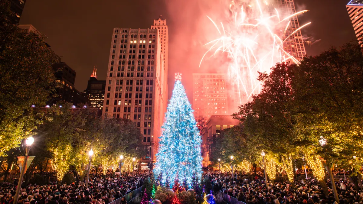 Holiday Season Is Officially On As Chicago’s 55-Foot Christmas Tree Is Lit In Millennium Park